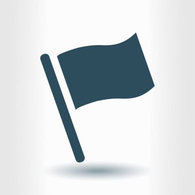 Bayrak simgesi. Yer belirleyici sembol. Düz tasarım biçimi.