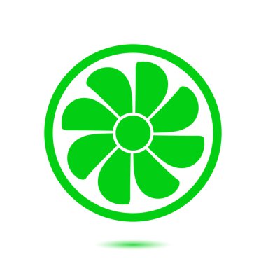 Egzoz fan simge. Vantilatör sembolü. Düz tasarım stili.