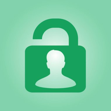 asma kilit, vektör çizim basit simgesi