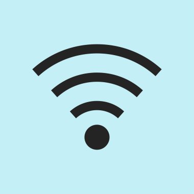 WiFi sembolü. Vektör kablosuz ağ kutsal kişilerin resmi. Düz tasarım stili.