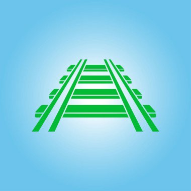 Demiryolu simgesi. İşareti tren. Parça yolu sembolü.  