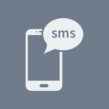 Akıllı telefon e-posta veya sms simgesi. Mobil posta işareti simgesi.