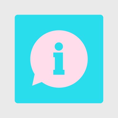 Bilgi: konuşma balonu sembolü. Düz tasarım stili