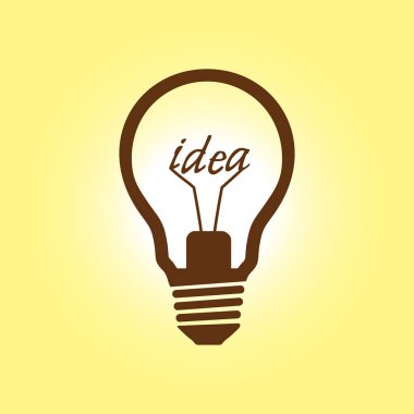 Işık lamba işareti simgesi. Fikir sembolü. Düz tasarım stili.