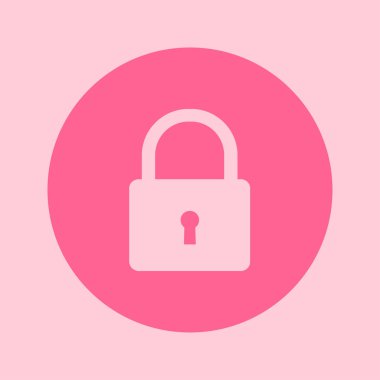 Kilit simgesi. Kullanıcı oturum açma kimlik doğrulama simgesi. Düz tasarım stili. 