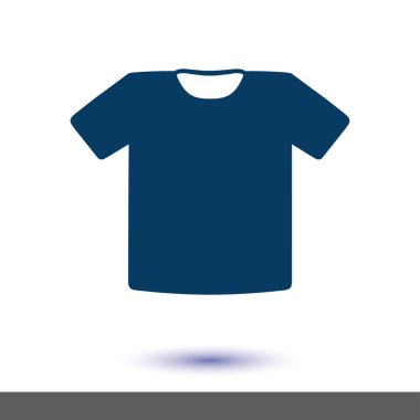 T-shirt işareti simgesi. Giysi sembolü. Düz tasarım stili.