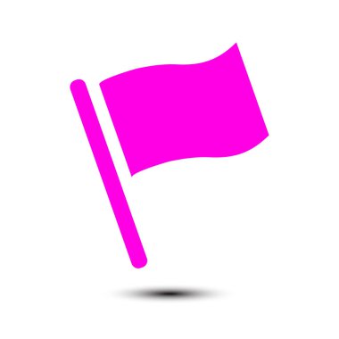 Bayrak simgesi. Yer belirleyici sembol. Düz tasarım biçimi.