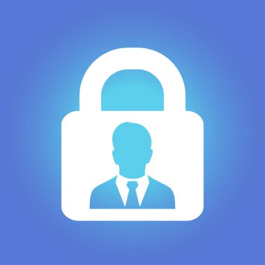 Kullanıcı oturum açma kimlik doğrulama simgesi. Düz tasarım stili.