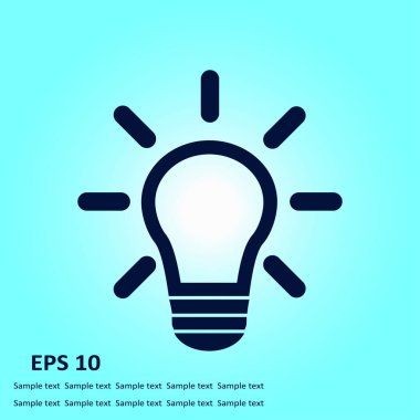 Işık lamba işareti simgesi. Fikir sembolü. Yaratıcı düşünme ve iş fikri.