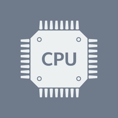 Devre kartı simgesi. Teknoloji düzeni kare simgesi. Düz tasarım stili.