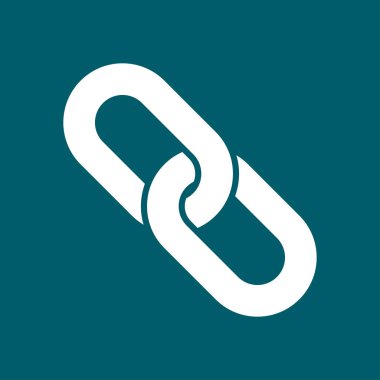 Bağlantı tek simge. Zincir bağlantı simgesi. Kaynağına bağlantı simgesi.