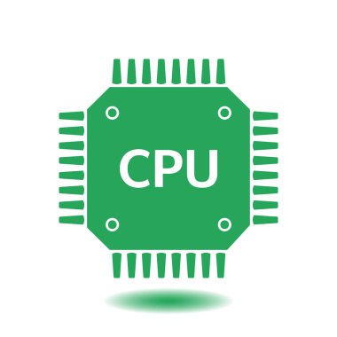 Devre kartı simgesi. Teknoloji düzeni kare simgesi. Düz tasarım stili.