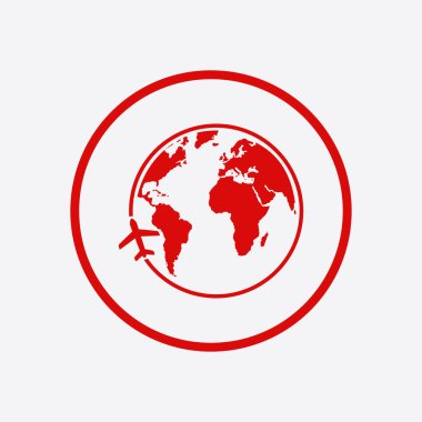 Küre simgesi. Dünya gezegeninde seyahat ediyor. Dünya turu.