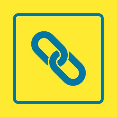 Bağlantı tek simge. Zincir bağlantı simgesi. Kaynağına bağlantı simgesi.