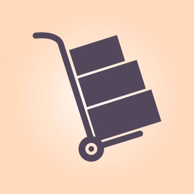 Kutuları simge kamyonla. El kamyon işareti simgesi.