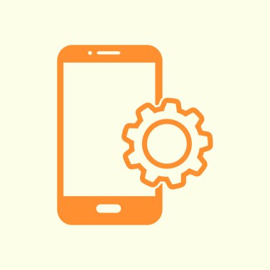 Akıllı telefon hizmetleri simgesi. Mobil kullanıcılar için destek.