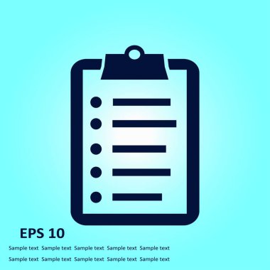 Listesi vektör simgesini denetleyin. Alışveriş listesi simgesi. Düz tasarım stili.