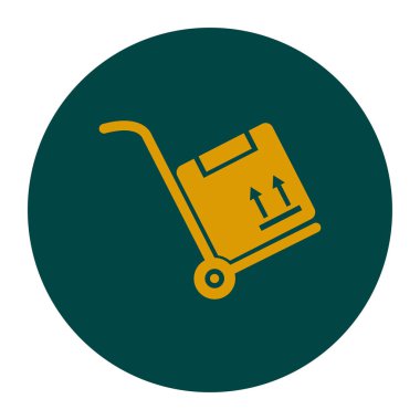 Kutuları simge kamyonla. El kamyon işareti simgesi.