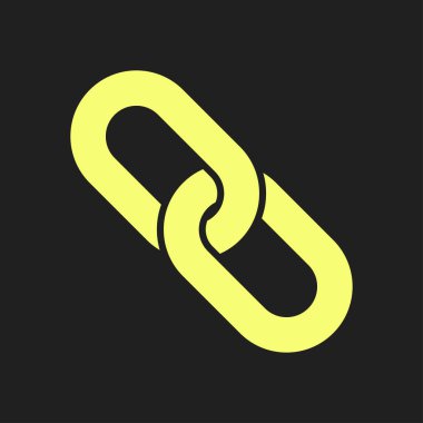 Bağlantı tek simge. Zincir bağlantı simgesi. Kaynağına bağlantı simgesi.