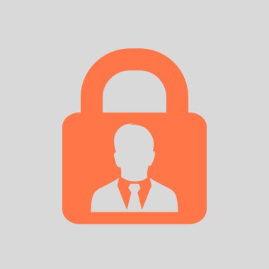 Kullanıcı oturum açma kimlik doğrulama simgesi. Düz tasarım stili.