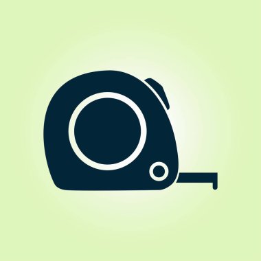  Mezura simgesi. Rulet inşaat sembolü. Boyutları ve ölçüleri. Bir kesim kartı oluşturma.