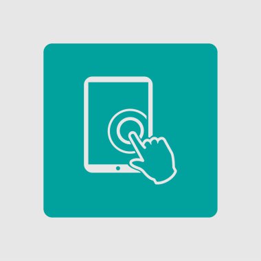 Değmek perde tablet Pc işareti simgesi. El işaretçi simgesi. 