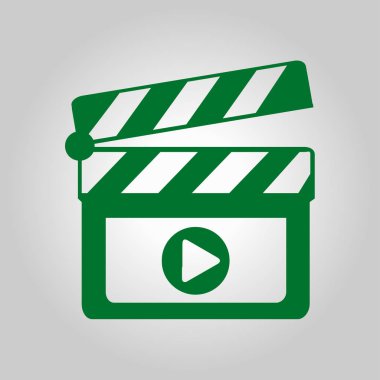 Film yapımcısı clapper kurulu simgesi. Düz tasarım stili.