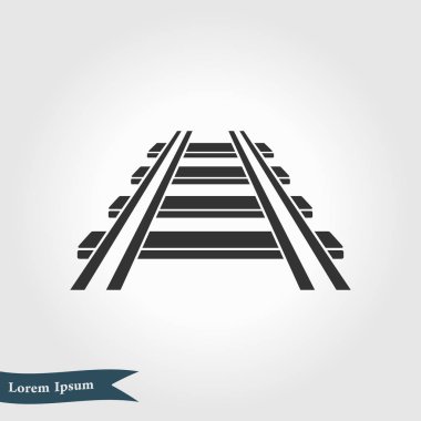 Demiryolu simgesi. İşareti tren. Parça yolu sembolü.  