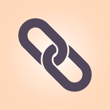 Bağlantı tek simge. Zincir bağlantı simgesi. Kaynağına bağlantı simgesi.