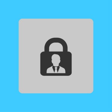 Kullanıcı oturum açma kimlik doğrulama simgesi. Düz tasarım stili.