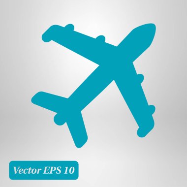 Uçak simgesi. Seyahat sembolü. Alt yazıyı uçaktan uçak.