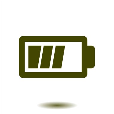 Pil şarj simge vektör. Düz tasarım stili.