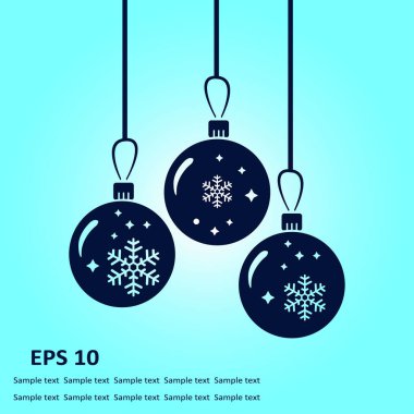 Noel topları simgesi. Yılbaşı Dekorasyonu. Tüm Noel ve yeni yıl kutlamak için.