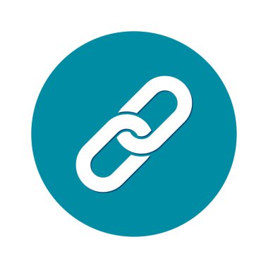 Bağlantı tek simge. Zincir bağlantı simgesi. Kaynağına bağlantı simgesi.