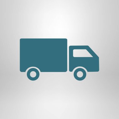 Teslimat kamyonu işareti simgesi. Kargo van sembolü. Sevk irsaliyelerini ve ücretsiz teslim. Düz stil. Vektör.