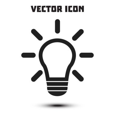 Işık lamba işareti simgesi. Fikir sembolü. Yaratıcı düşünme ve iş fikri.