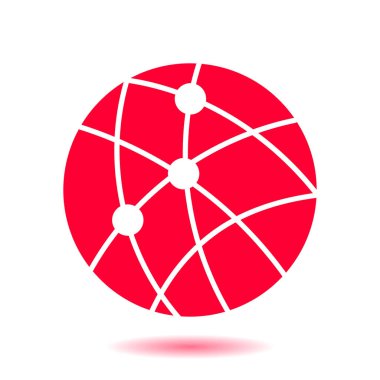 Küresel teknoloji veya sosyal ağ simge işareti simgesi.