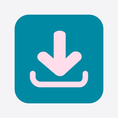 Simgesini indirin. Düğme yükleyin. Düz tasarım stili.