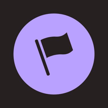 Bayrak simgesi. Yer belirleyici sembol. Düz tasarım biçimi.