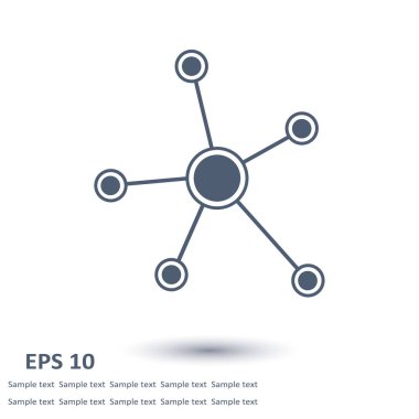Sosyal ağ tek simge. Küresel teknoloji. İş sosyal bağlantıları ağ.