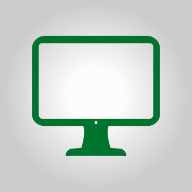 Bilgisayar ekran işareti simgesi. Düz tasarım stili.