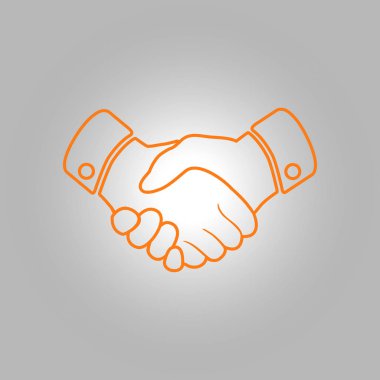 El sıkışma işareti simgesi. Başarılı iş sembolü. Düz tasarım stili.