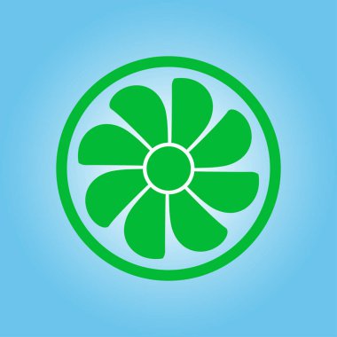 Egzoz fan simge. Vantilatör sembolü. Düz tasarım stili.