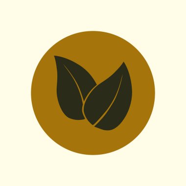 Yaprak simgesi. Taze doğal ürün simgesi. Organik ürün işareti. Düz tasarım stili.