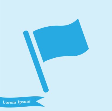 Bayrak simgesi. Yer belirleyici sembol. Düz tasarım biçimi.