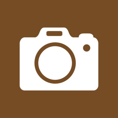 Fotoğraf kamera simgesi. DSLR kamera işareti simgesi. Dijital fotoğraf makinesi. Düz tasarım stili. 