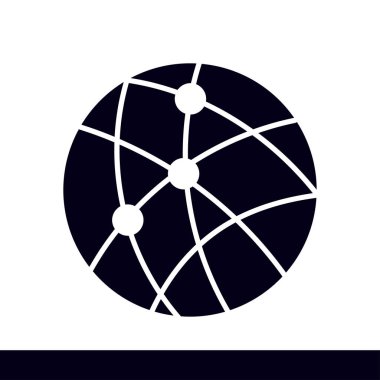 Küresel teknoloji veya sosyal ağ simge işareti simgesi.