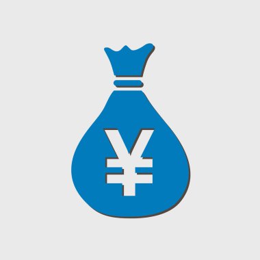 Yen Jpy para birimi konuşma balonu simgesini. Düz tasarım stili. 