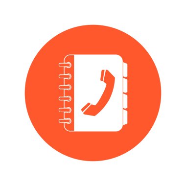 Telefon Rehberi düz simgesi. Düz tasarım stili.