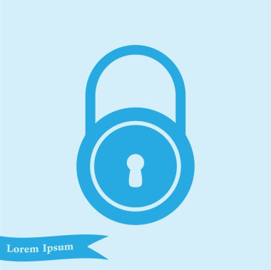 Kilit simgesi. Düz tasarım stili. Kullanıcı erişimi.
